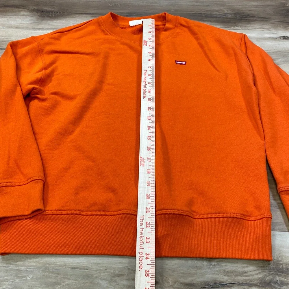 Levis Sweatshirt Mens Small Streetwear Minimalist French Terry Orange Classic